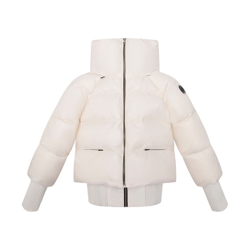 Ellabee Teen Double Zipper Bomber in Ivory